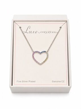 Dainty Rainbow Heart Necklace • NEW IN BOX